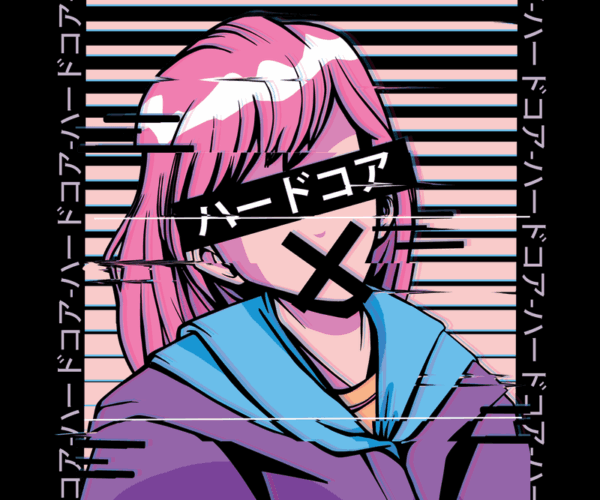 Glitch Girl - Vaporwave Anime