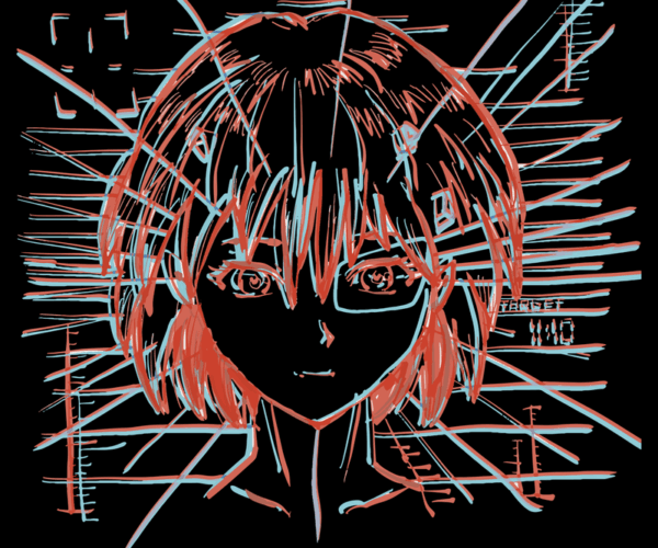 Cybernetic Anime Girl - Glitchcore Aesthetics