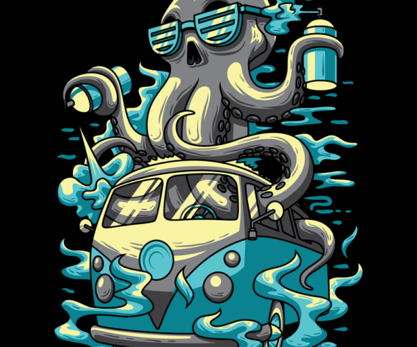 Skull Octopus Beach Cruiser