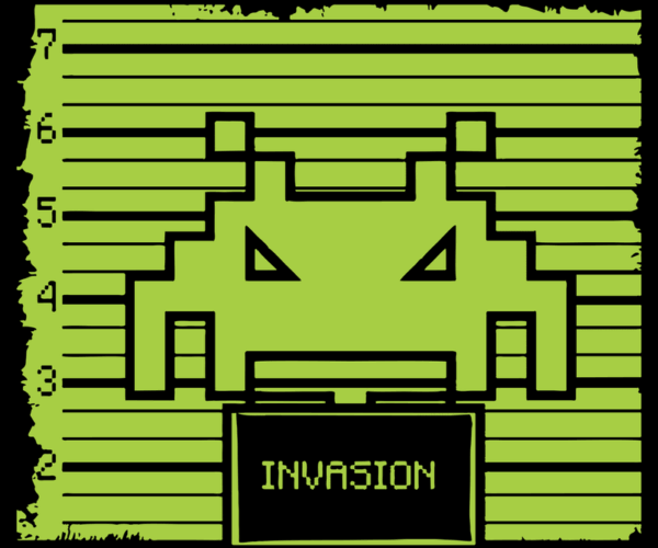 Pixelated Alien Invasion - Retro Gaming Tee