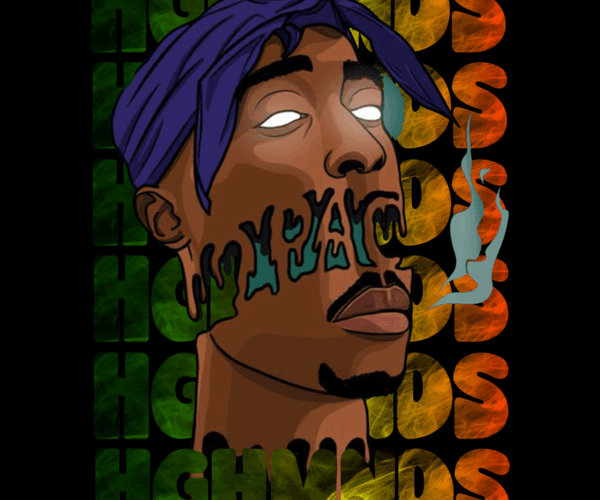 Tupac Shakur - Melted Drip Art
