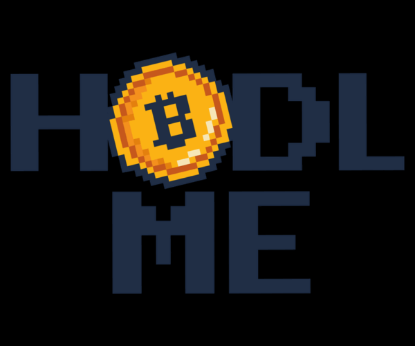 HODL ME - Pixelated Bitcoin Crypto Meme