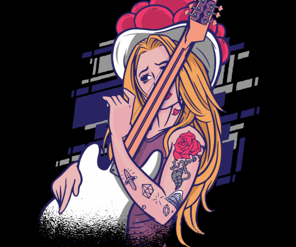 Rocker Girl - Tattooed Bass Player
