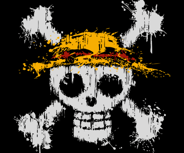Straw Hat Skull - Graffiti Art
