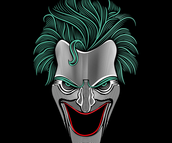 Joker's Grin - Line Art Portrait