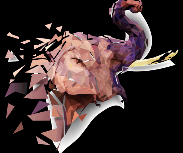 Polygon Elephant - Shattered Majesty