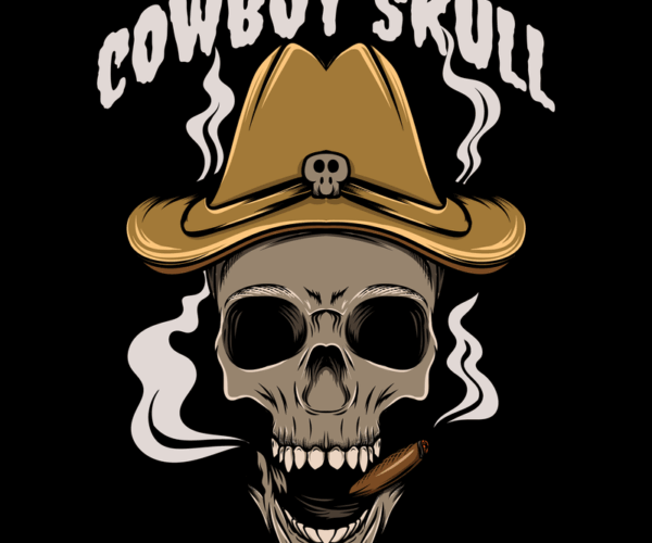 Cowboy Skull - Smokin' Gunslinger