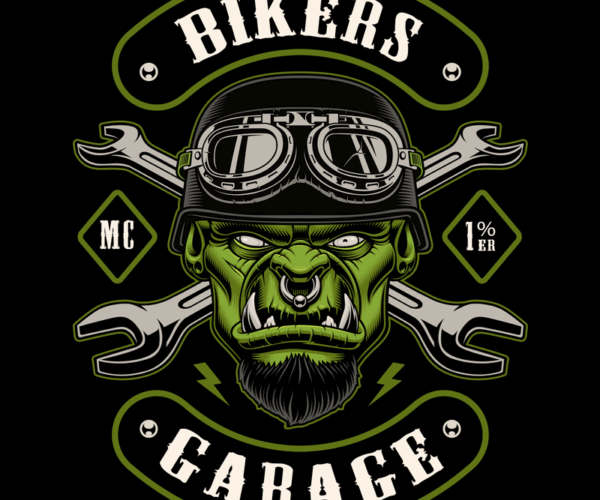Orc Biker - Garage Mascot Design