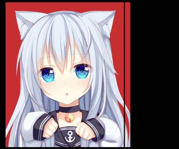 Anime Catgirl - Calligraphy Art