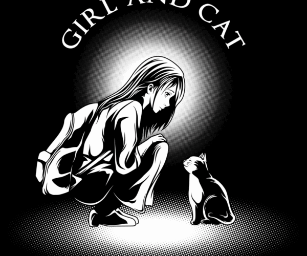 Girl and Cat - Wholesome Encounter