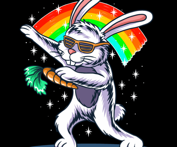 Dabbing Rabbit - Rainbow Rad