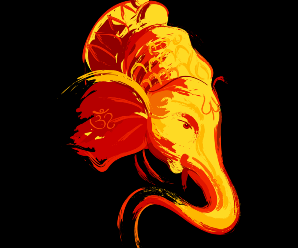 Ganesha - Brushstroke Divinity