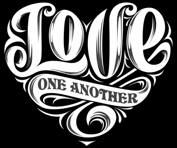 Love Calligraphy - Motivational Heart Design