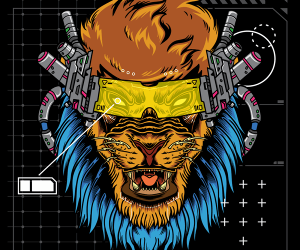 Cybernetic Lion - Tech Warrior