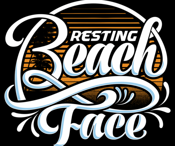 Resting Beach Face - Tropical Relaxation Design