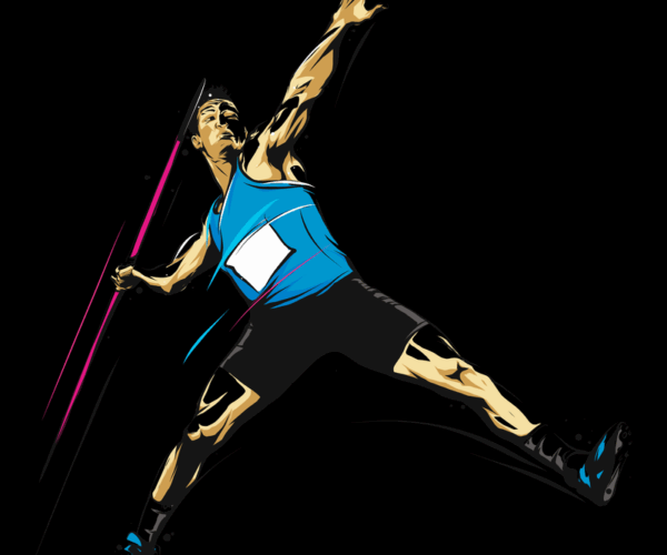 Javelin Thrower - Vector Style