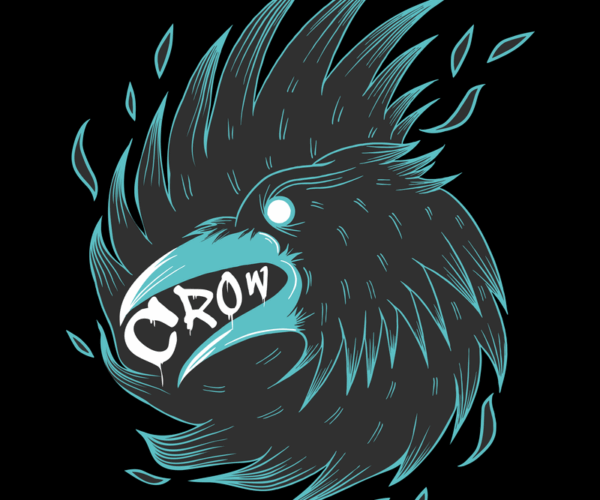 Crow Logo - Gritty Illustration