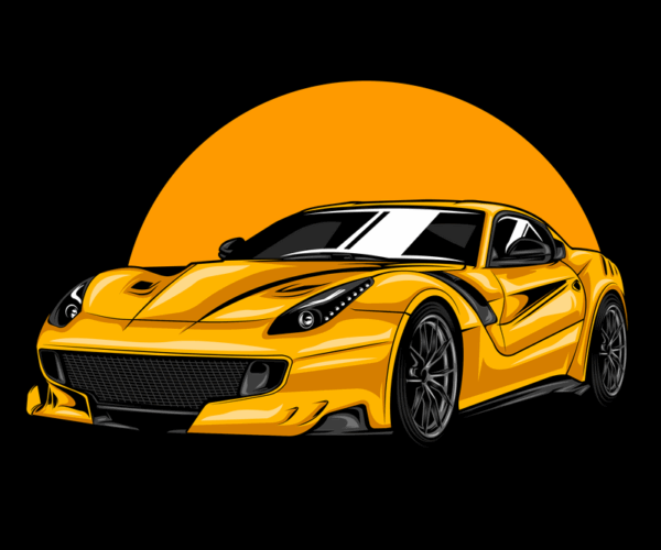 Yellow Supercar - Sunset Cruiser
