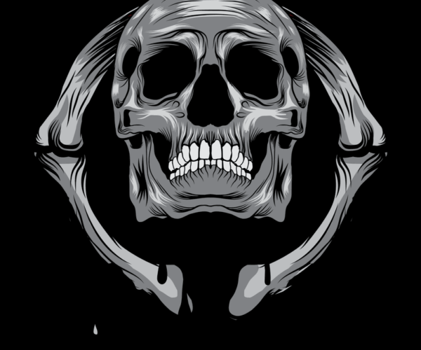 Skull Embrace - Gothic Vector Art