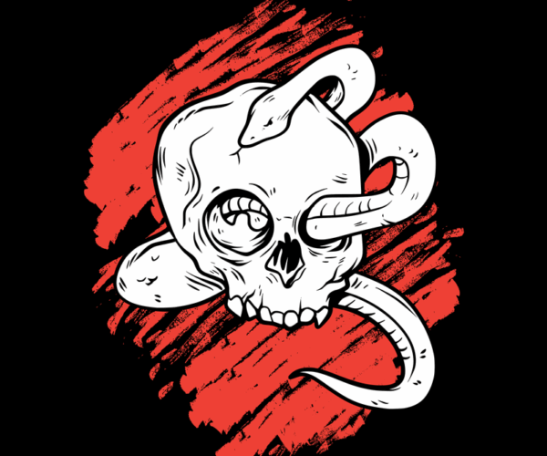 Skull Serpent - Gothic Horror Design