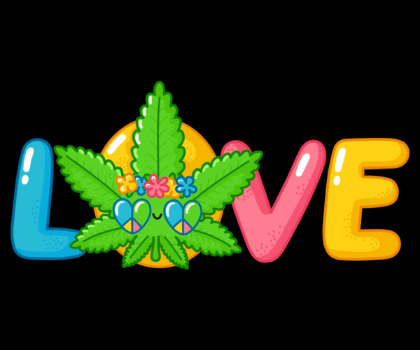 Kawaii Love - Cannabis Peace Design