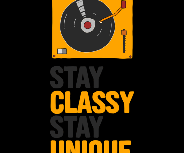 Retro Turntable + Playful Motto