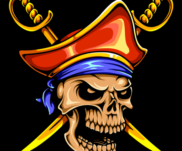 Pirate Skull - Crisscrossed Sabers