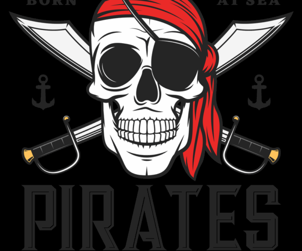 Pirate Skull - Born at Sea Design