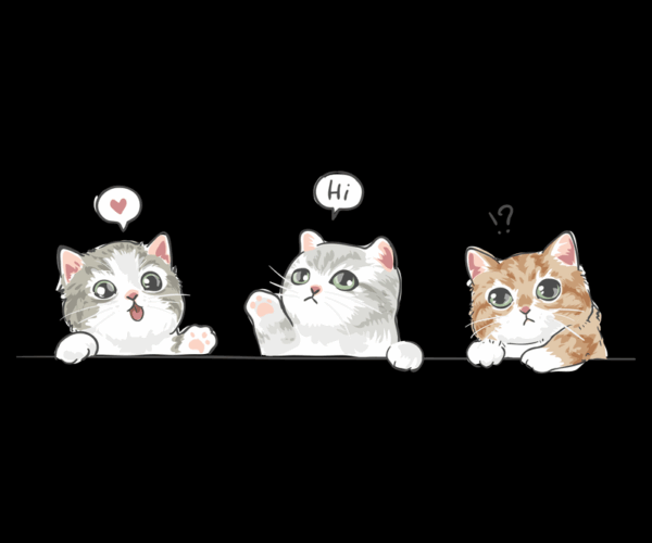 Kitten Trio - Adorable Peeking Cats