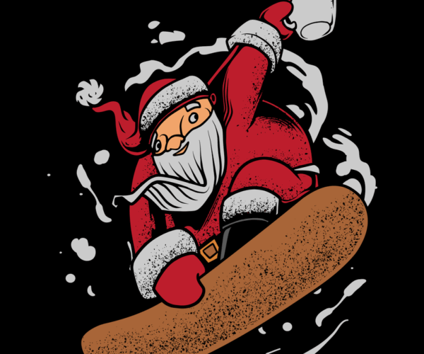 Snowboarding Santa - Coffee Break Edition