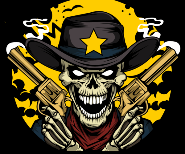 Undead Gunslinger - Western Skull Art