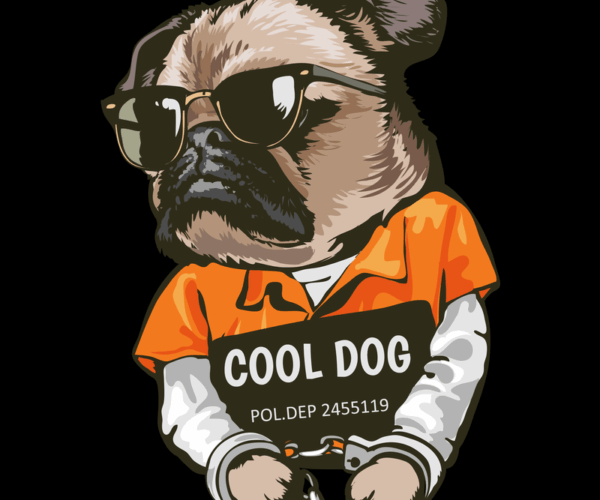 Cool Dog Mugshot - Canine Criminal