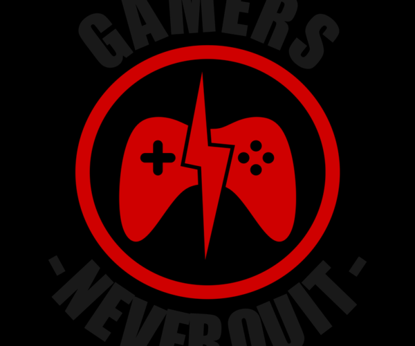 Gamers Never Quit - Retro Controller Logo