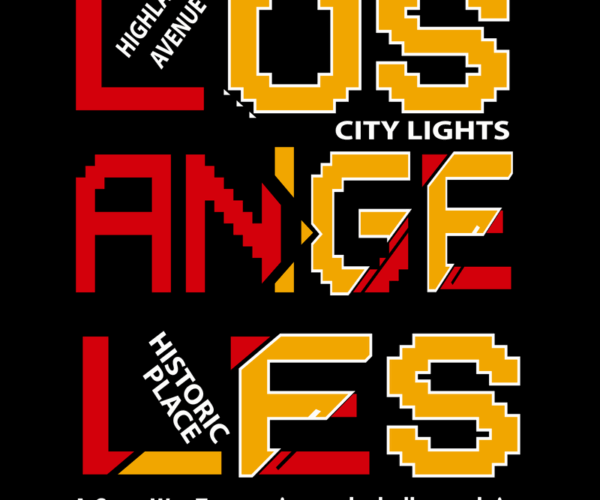 Los Angeles Text Art - Pixel City