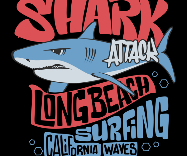 Shark Attack - California Surfing Tee