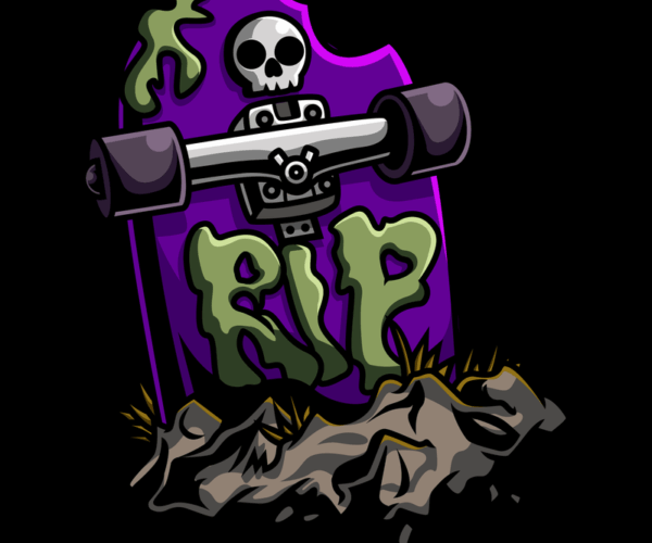 Skateboarding Skeleton - Grave Ride
