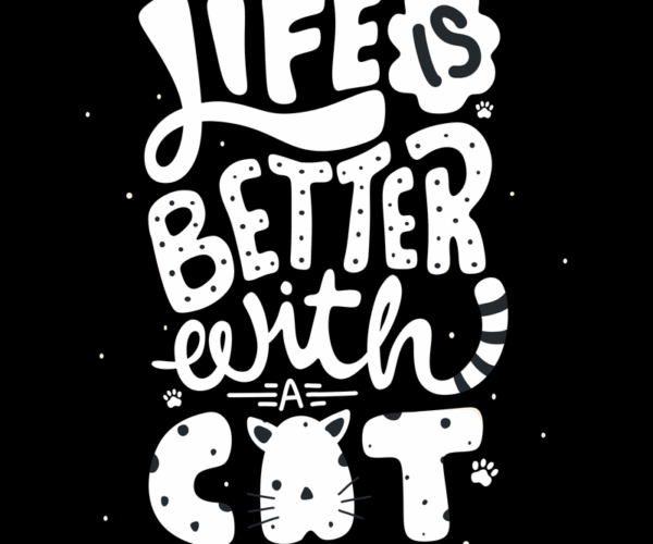 Cat Typography - Whimsical Pet Lover Design