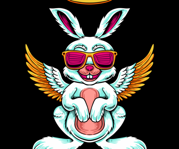 Cool Angel Bunny - Winged Wonder
