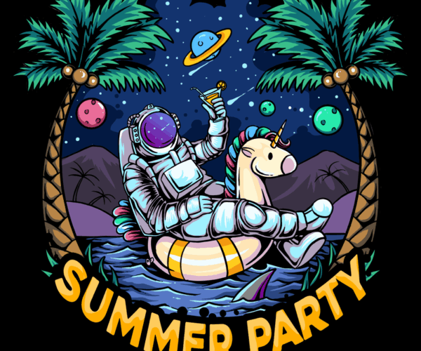 Astronaut's Beach Bash - Cosmic Summer Fun