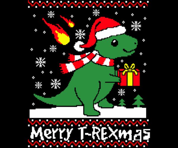 T-Rex Xmas - Pixel Art Sweater