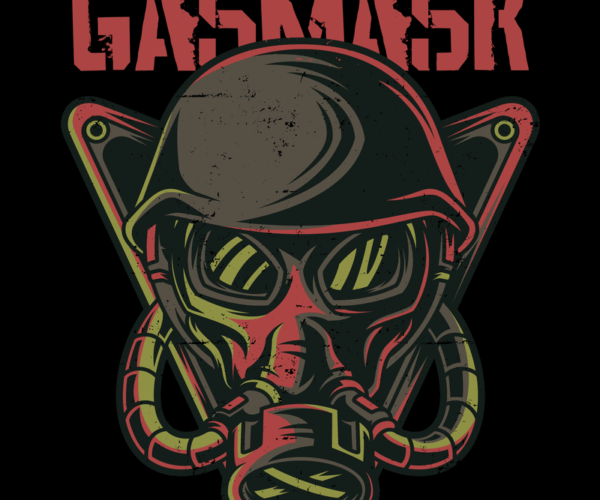 Gasmask - Distressed Military Design