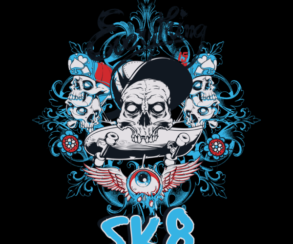 Skate Reaper - Skateboarding Skull