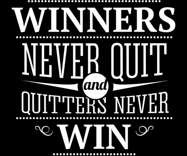 Motivational Typography - Winners Never Quit