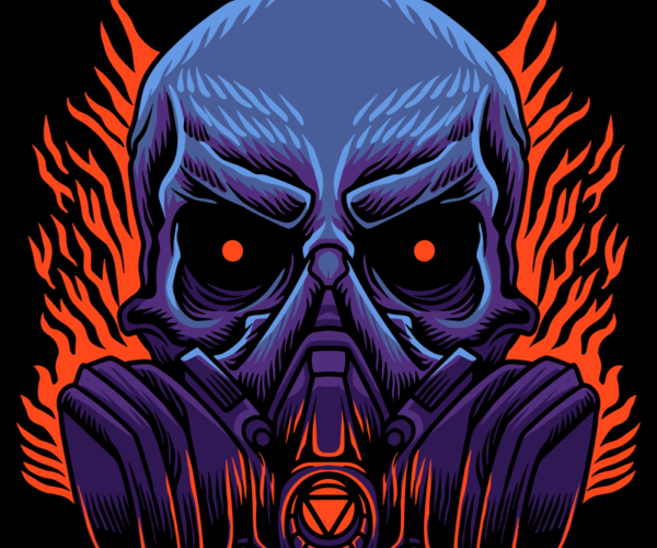 Toxic Skull - Fiery Warning