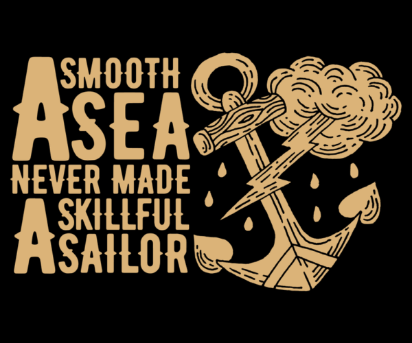 Stormy Seas Anchor - Motivational Emblem