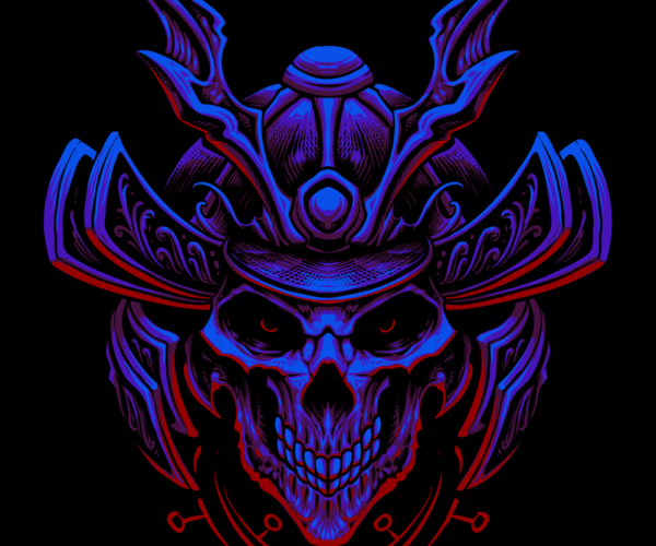 Samurai Skull - Cyberpunk Ronin