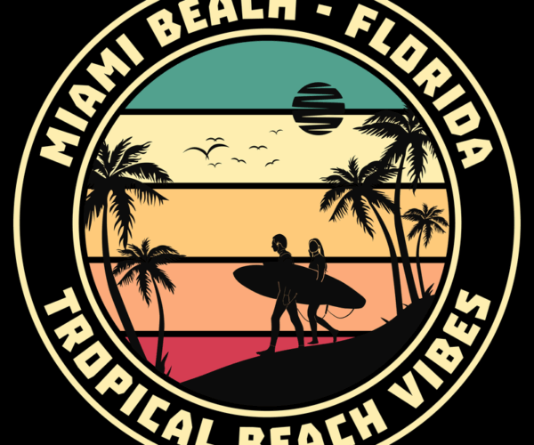 Miami Beach - Tropical Vibes Illustration