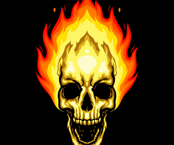 Flaming Skull - Fiery Horror