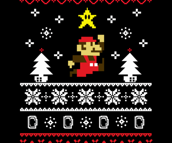 Mario Bros. - Christmas Pixel Sweater