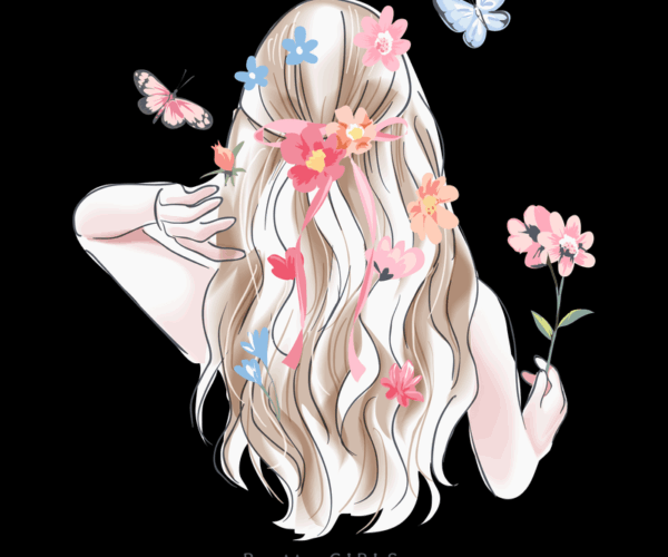 Floral Hair Girl - Butterfly Dreams